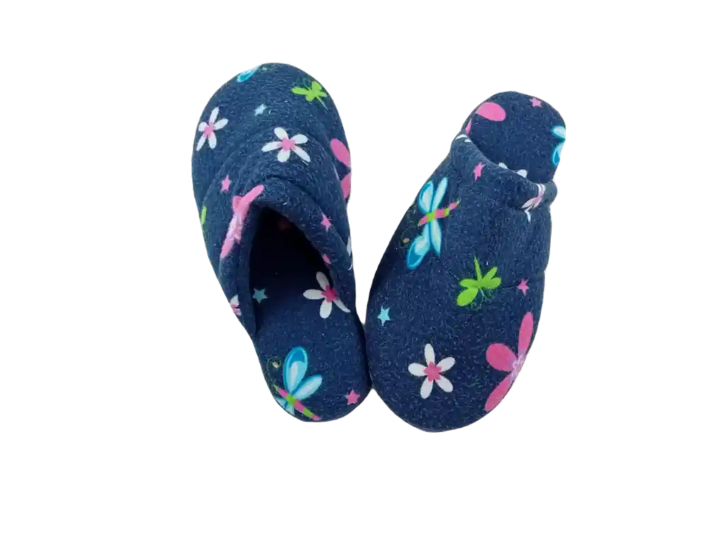 Pantuflas Dama Azul oscuro libélulas- Talla 35