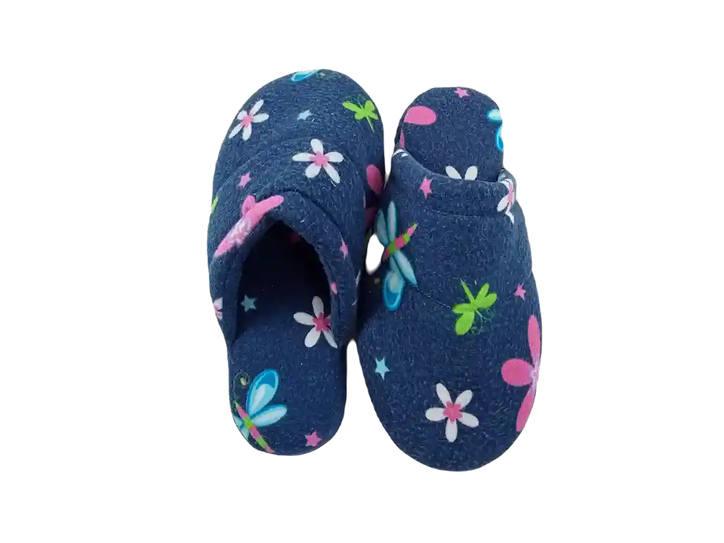 Pantuflas Dama Azul oscuro libélulas- Talla 35