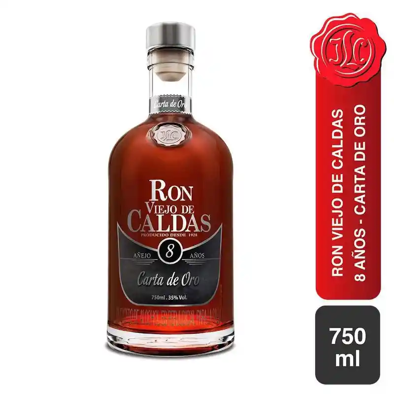 Viejo De Caldas Ron Carta De Oro 8 Años 750 Ml