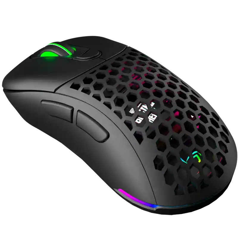 Rgb Mouse Gamer Inalámbrico Vsg Aquila Fly Negro Mate