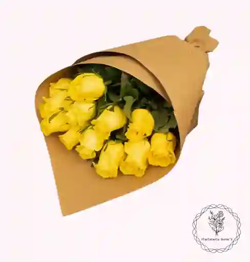 bouquet de rosas amarellas x12