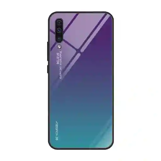 Samsung Estuche Carcasa Protector Vidrio Templado A30S A50 A50S Morado/ Azul