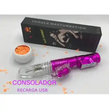 Vibrador rabbit rotación 360 estimulador para el clítoris USB