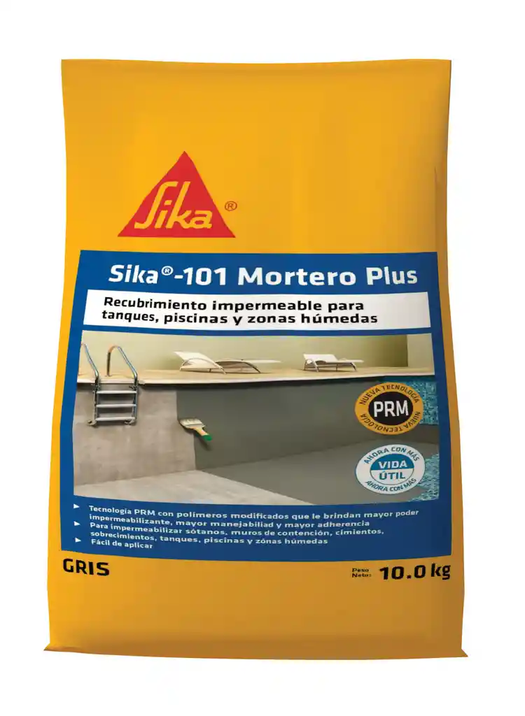 Sika-101 Mortero Plus Recubrimiento impermeable Blanco 10kg