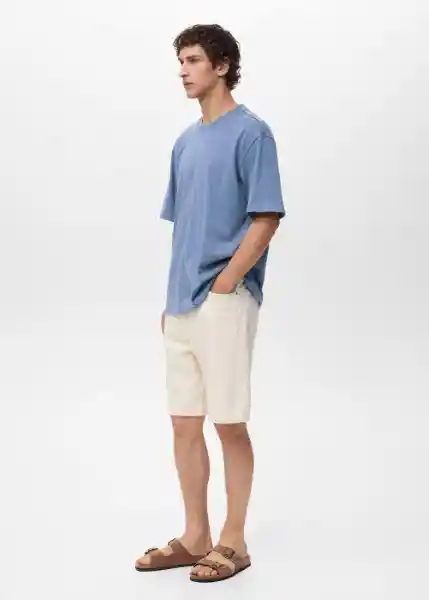 Camiseta Greek Azul Talla M Hombre Mango