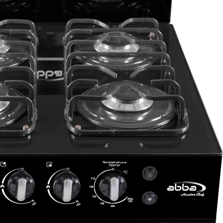 Abba Estufa De Piso Master Chef Ag 101-5 Con Horno | Gas | 4 Puestos | Vidrio Negro