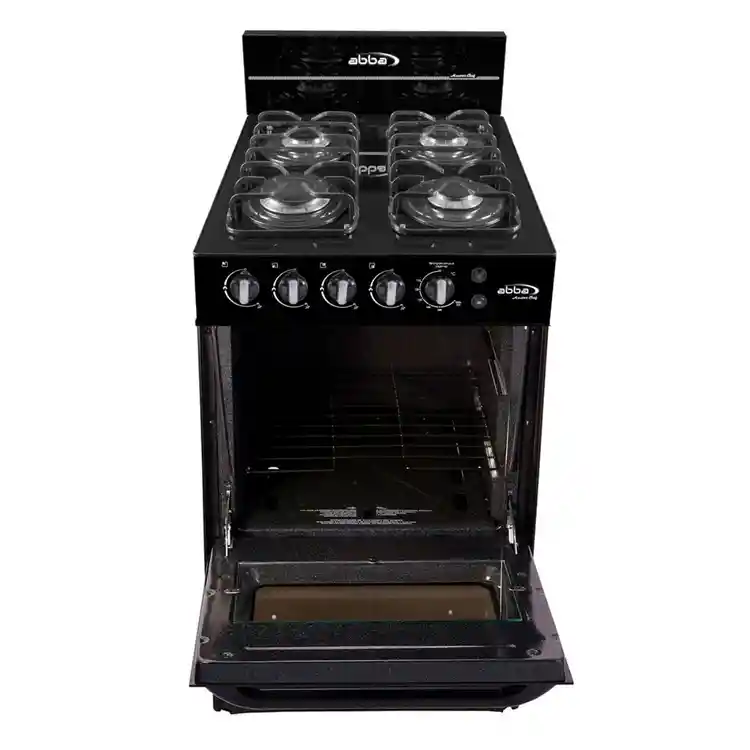 Abba Estufa De Piso Master Chef Ag 101-5 Con Horno | Gas | 4 Puestos | Vidrio Negro