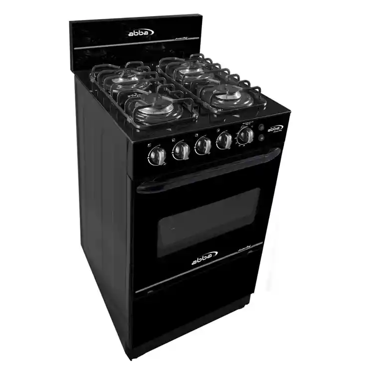 Abba Estufa De Piso Master Chef Ag 101-5 Con Horno | Gas | 4 Puestos | Vidrio Negro