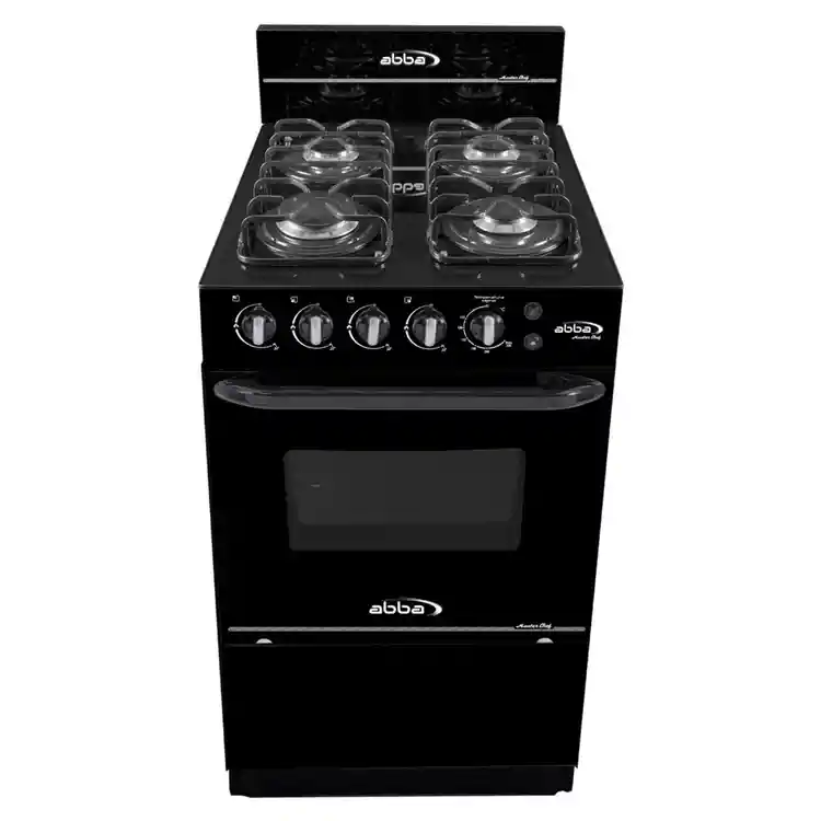 Abba Estufa De Piso Master Chef Ag 101-5 Con Horno | Gas | 4 Puestos | Vidrio Negro