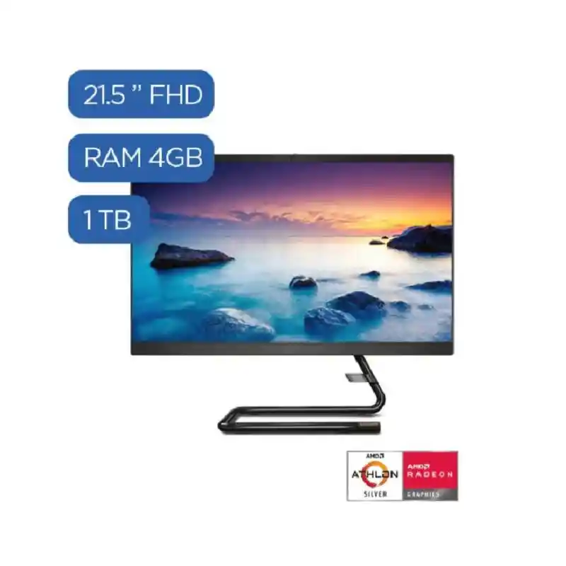  Todo En Uno Lenovo 3 22Ada05  Amd Athlon Silver 3050U  4Gb Ddr4  1 Tera  Pantalla 215 Windows 10  Negro 