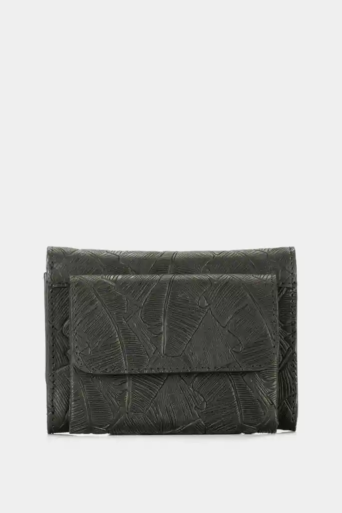 Billetera Colory de Cuero Para Mujer Grabado Placa Palmeras