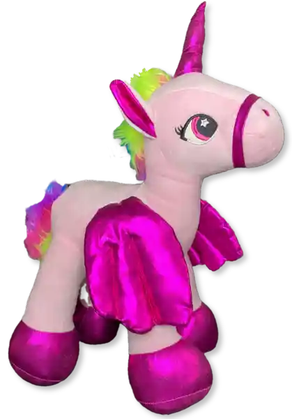 Peluche Unicornio Alas Parado Rosado 52CM