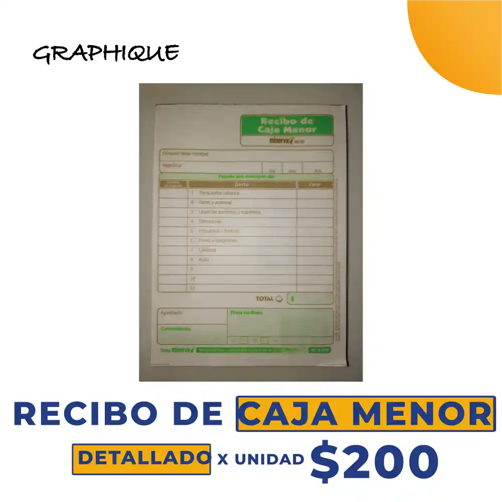 Recibo de Caja Menor  Detallado X unidad 