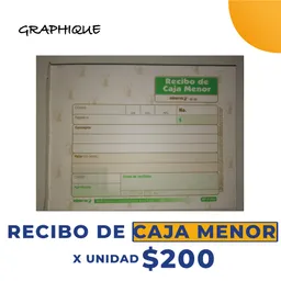 Recibo de Caja Menor  X unidad 