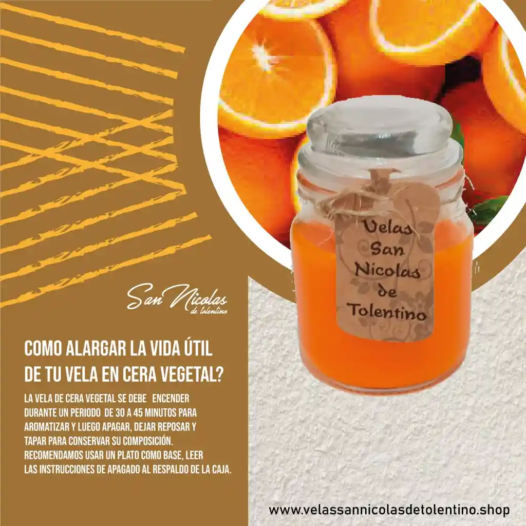 Vela de Naranja en cera Vegetal