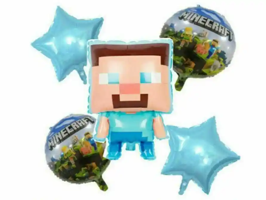 Globos Bouquet de bombas metalizados Minecraft