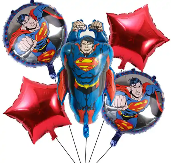 Globos Bouquet de bombas metalizados Superman Superheroe