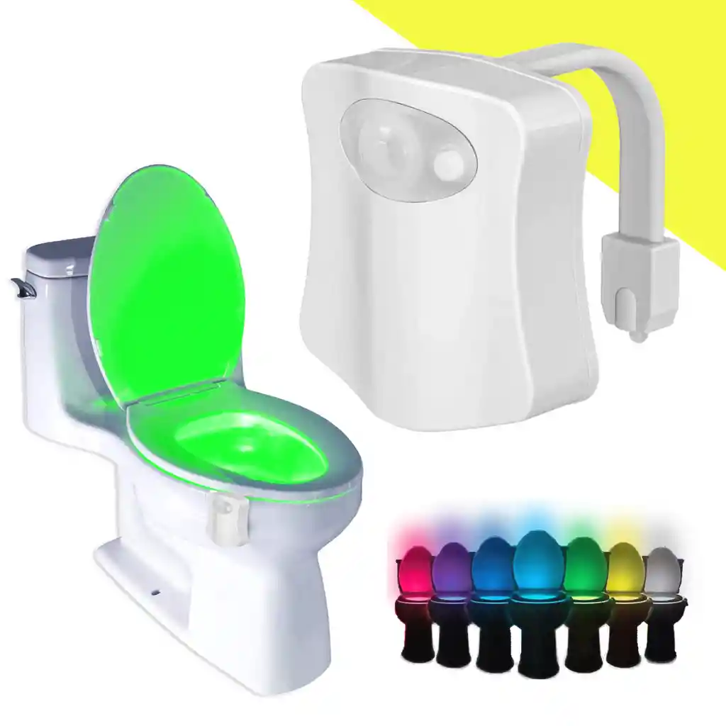 Luz Led Para Inodoro Con Sensor De Movimiento 8 Colores Baño