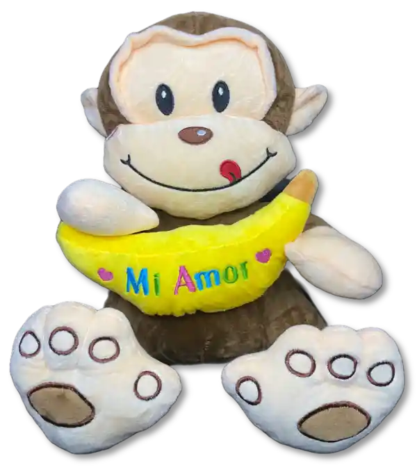 Peluche Mono mico con banano 35CM