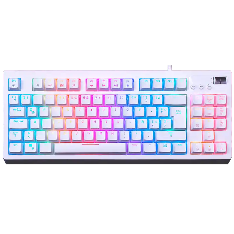 Rgb Teclado Gamer Vsg Quasar Blanco (Switch Outemu Blue)