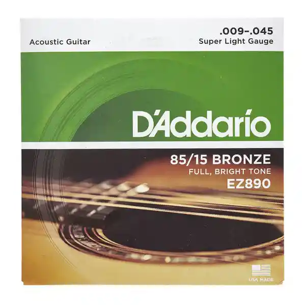 D'Addario EZ890 Juego de cuerdas para guitarra acústica de bronce, 009' - 045' 