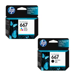 Hp Kit De Cartuchos De Tinta 667 Negro Y Tricolor Original