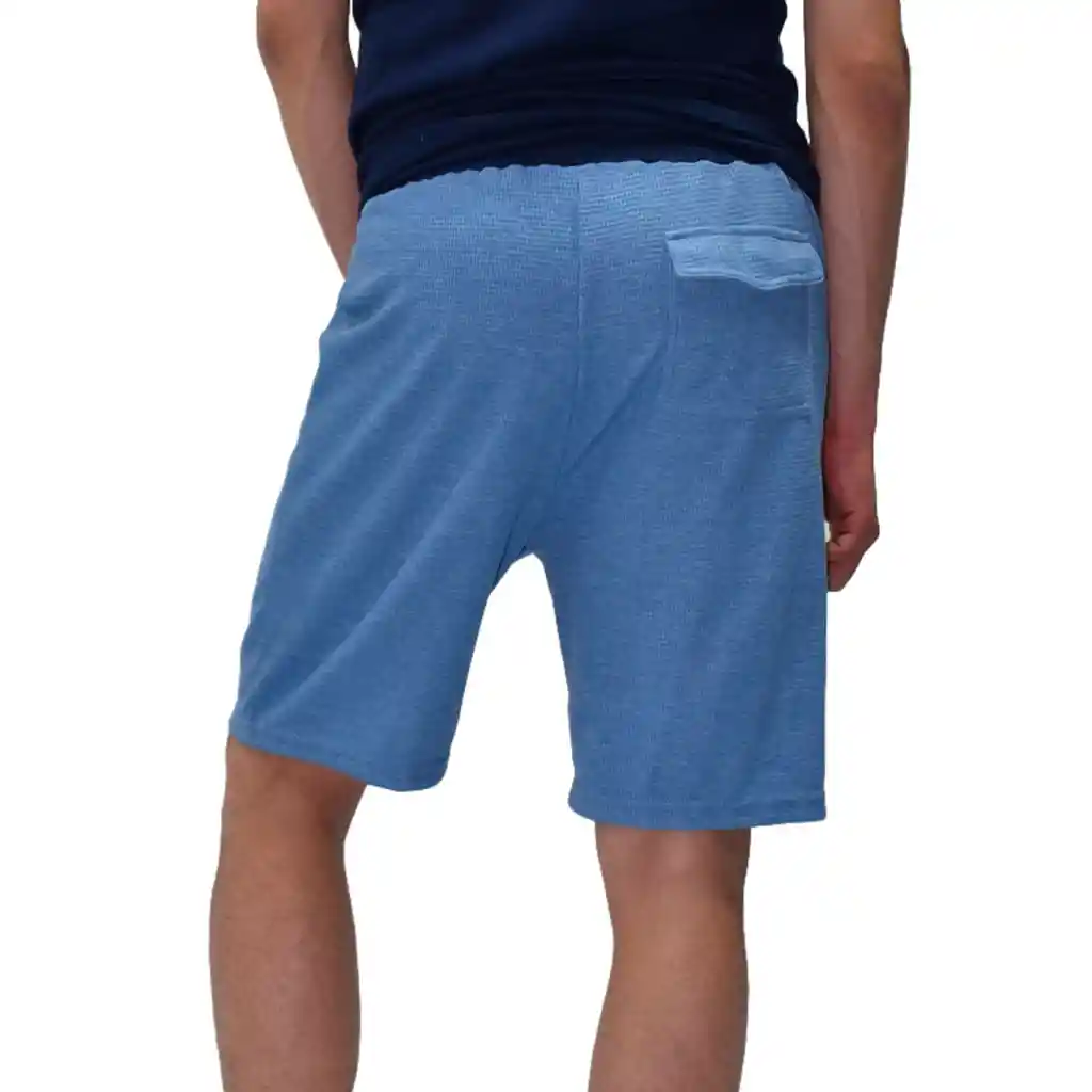 Bermuda Hombre Azul Jaspe Talla M 