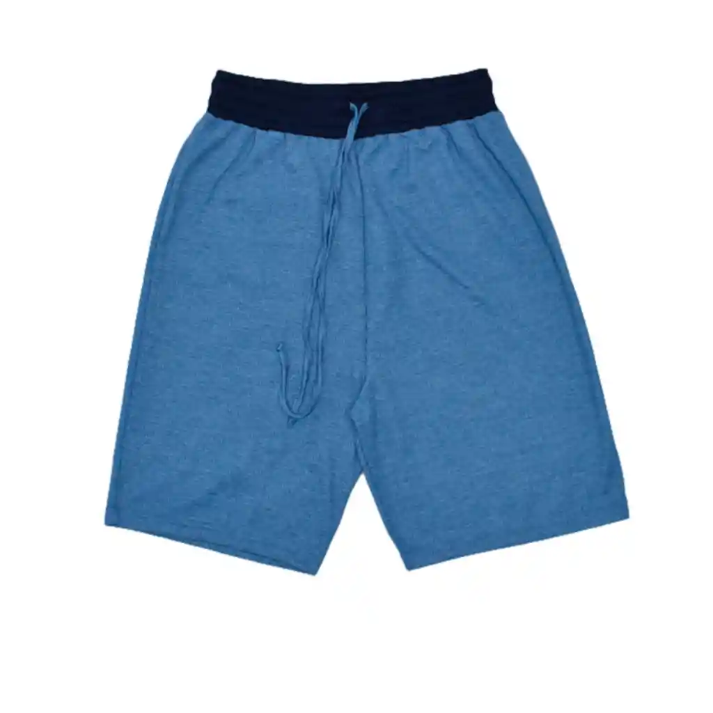 Bermuda Hombre Azul Jaspe Talla M 