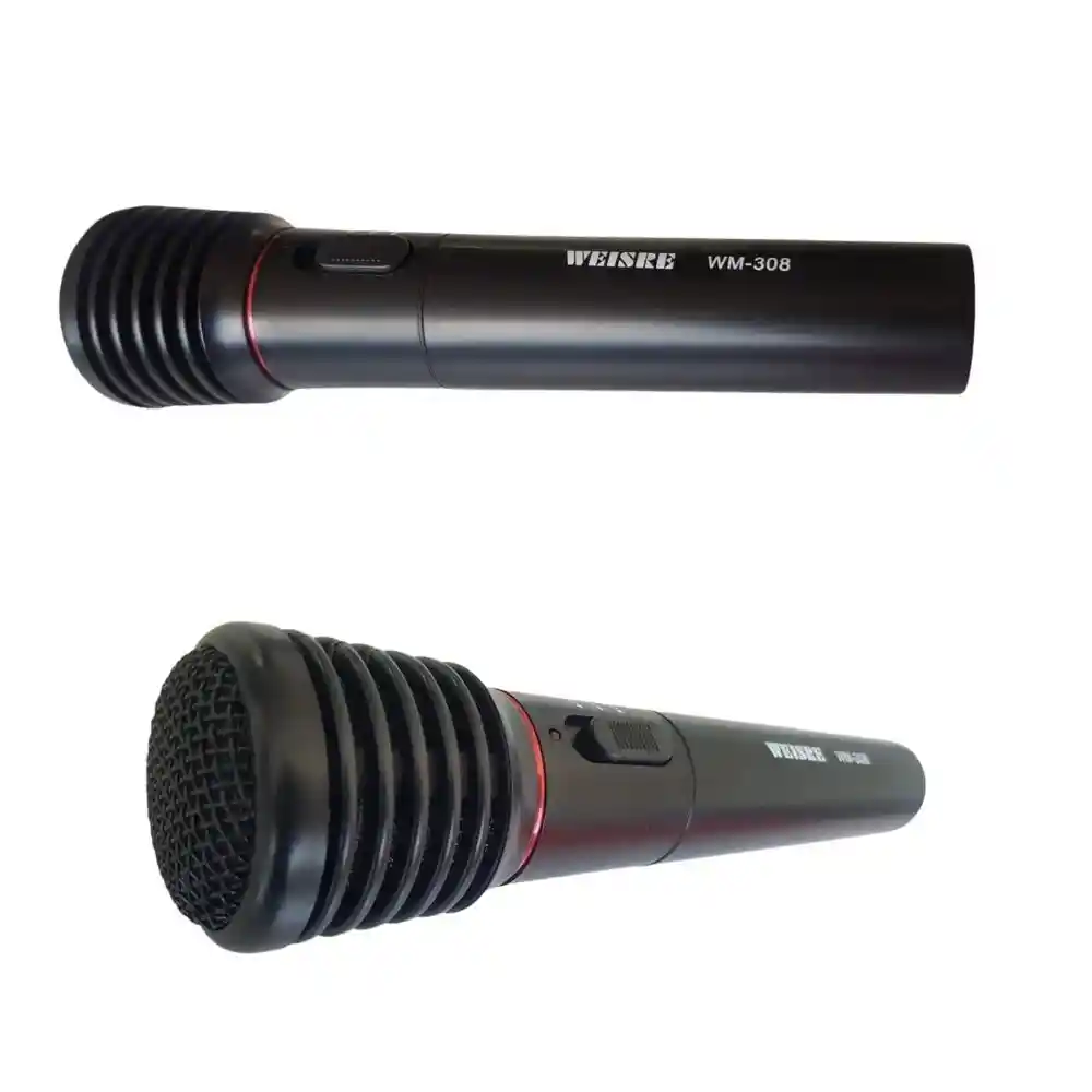 Microfono Profesional Inalambrico O Cableado Karaoke Weisre Wm-308 (5405)