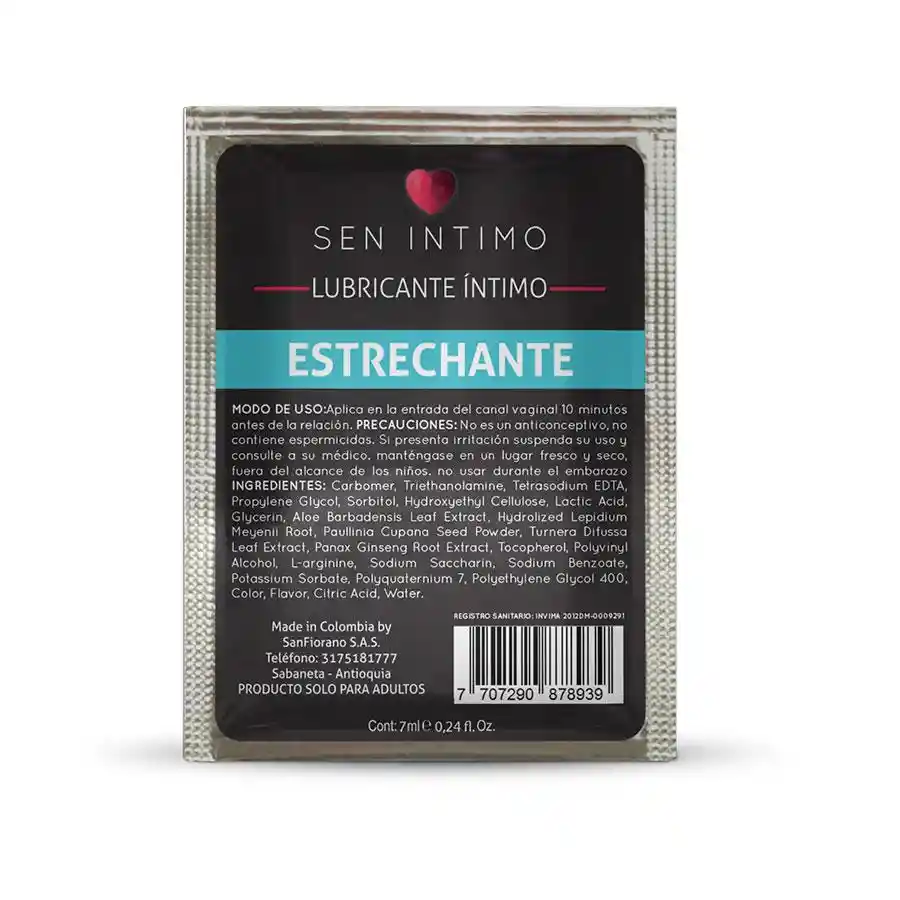 LUBRICANTE ÍNTIMO ESTRECHANTE X7 ML