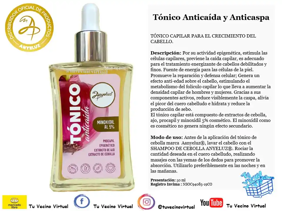 ANYELUZ Tonico Anti Caida Tartamiento