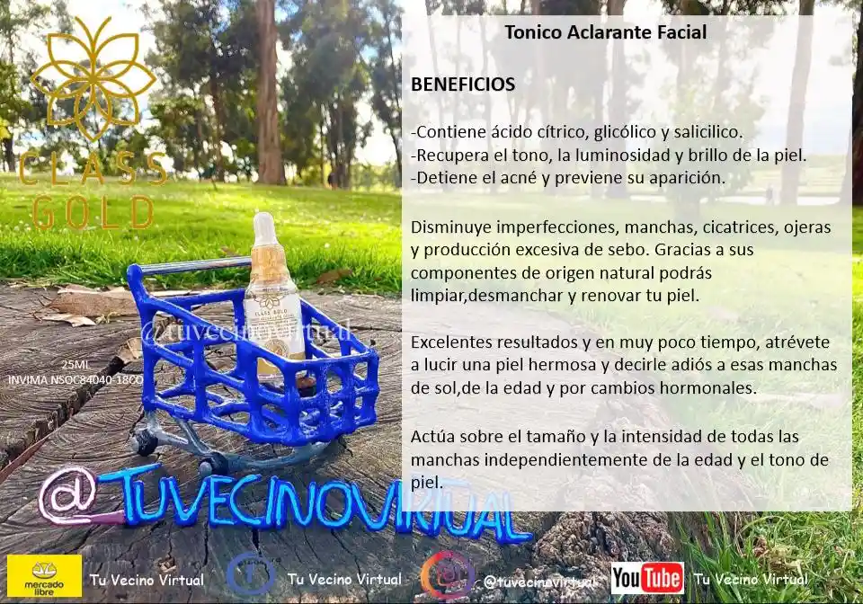 Tonico Aclarante facial 