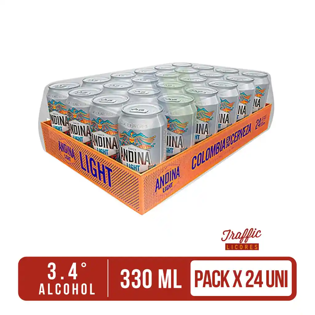 CERVEZA ANDINA LIGHT LATA 330ML  X 24 UNIDADES