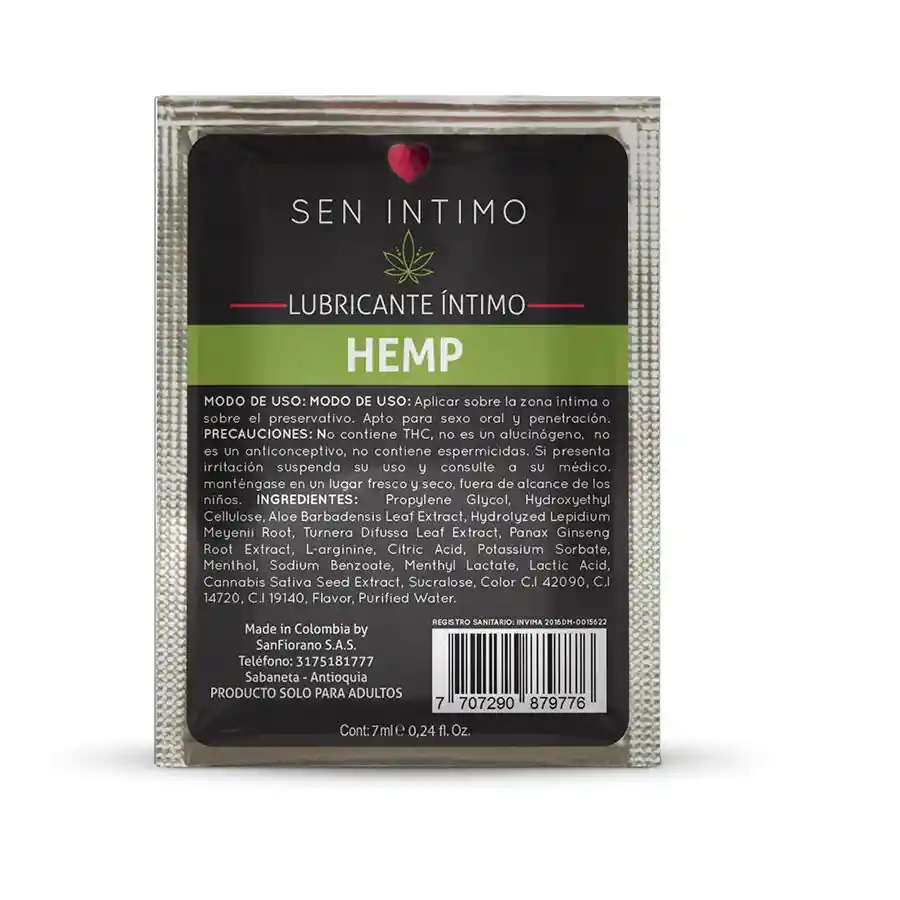 Sen Intimo Lub Intimo Hemp X 7 Ml Sachet