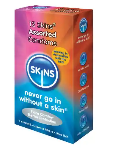 SKINS PRESERVATIVOS NATURAL + FINO + PUNTOS & ESTRIAS 12 UDS