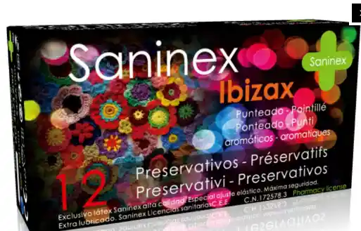 SANINEX CONDOMS IBIZAX PRESERVATIVOS 12 UDS