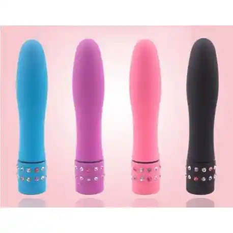 Vibrador cuatro pulgadas con hermosas chispitas de diamante