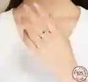 Anillo Compromiso Ajustable Mujer Corazón Rojo En Plata 925 