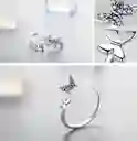 Anillo Ajustable Alhajas Para Mujer Mariposas Fabricado En Plata 925
