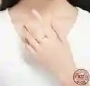Anillo Ajustable Mujer Compromiso Corazón Circones En Plata