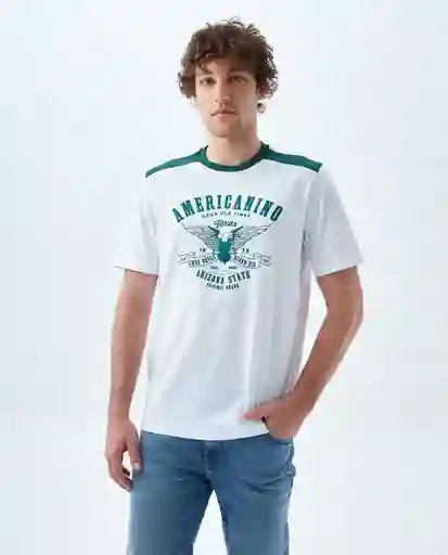 Camiseta Hombre Blanco Talla M 849F011 Americanino