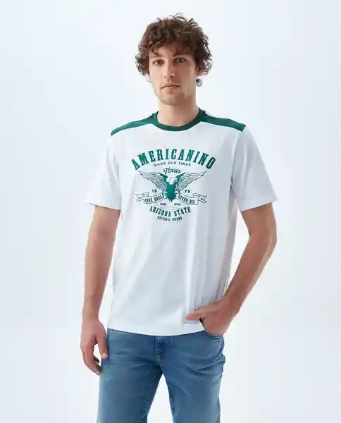 Camiseta Hombre Blanco Talla M 849F011 Americanino