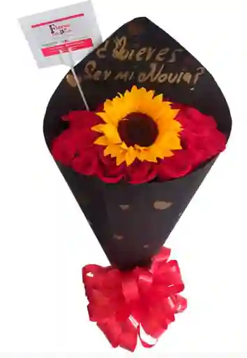 Bouquet De Rosas Y Girasol