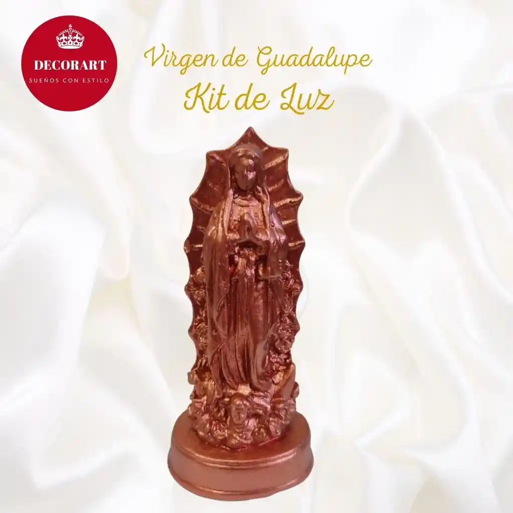 KIT DE LUZ VIRGEN  GUADALUPE BRONCE