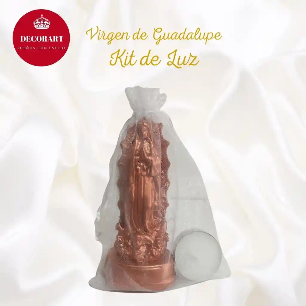 KIT DE LUZ VIRGEN  GUADALUPE BRONCE