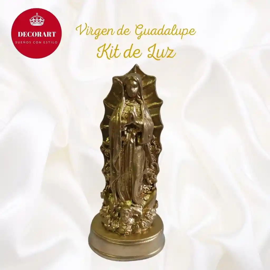 KIT DE LUZ VIRGEN  GUADALUPE ORO KLOR13