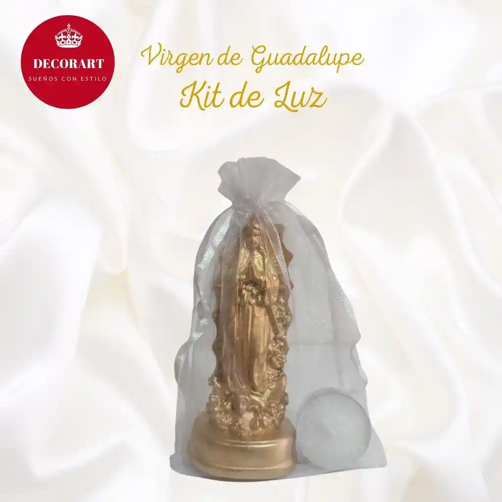 KIT DE LUZ VIRGEN  GUADALUPE ORO KLOR13