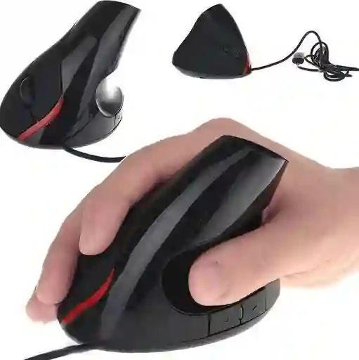 Mouse Vertical Ergonómico Cable Usb 5 Botones Óptico Comodo