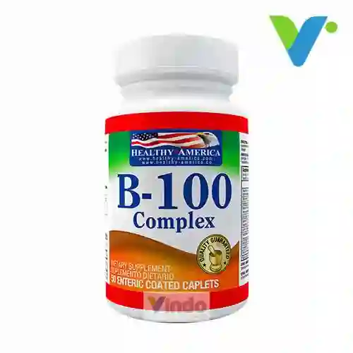 B-100 Complex 50 Capsulas Complejo B Healthy America