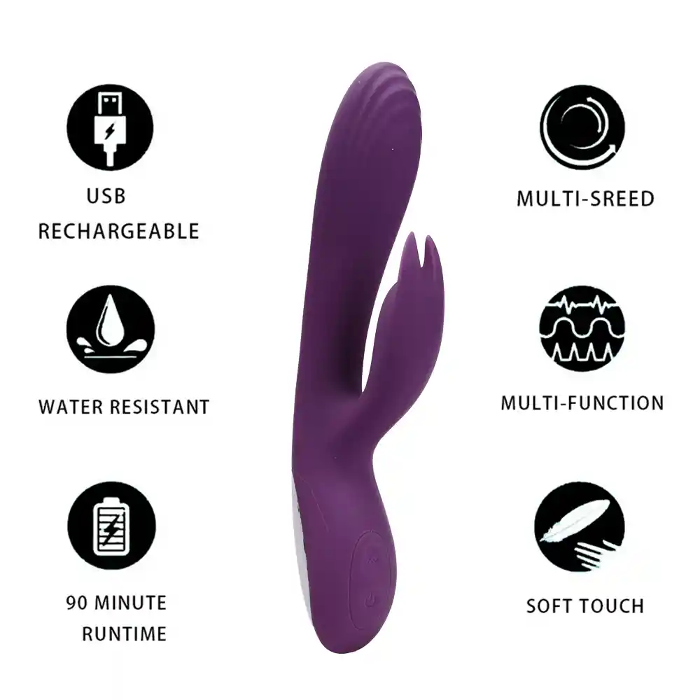 Vibrador sexual USB a prueba de agua estimulación clitorial